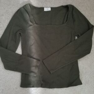 Square neck long sleeve top